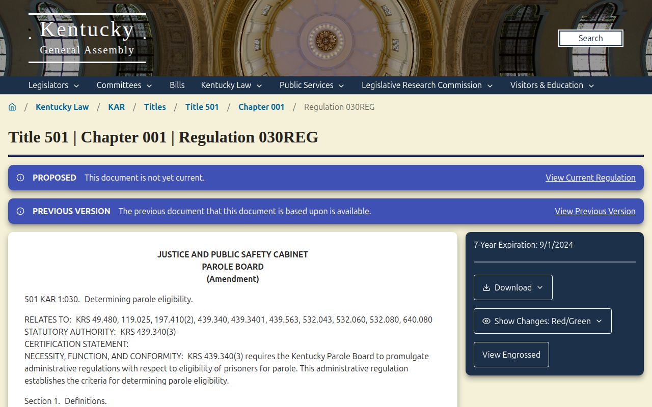 Shelby County parole eligibility procedure for post-release supervision